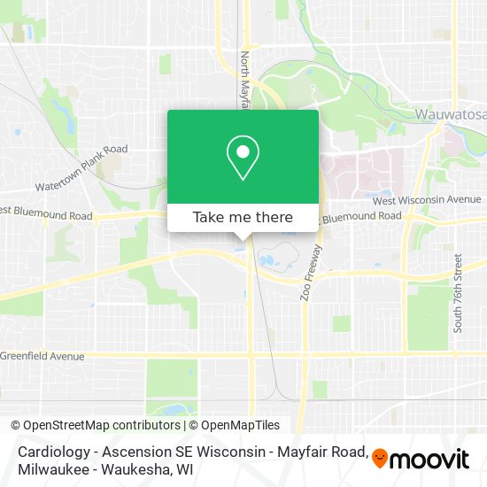 Mapa de Cardiology - Ascension SE Wisconsin - Mayfair Road