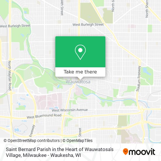 Saint Bernard Parish in the Heart of Wauwatosa's Village map