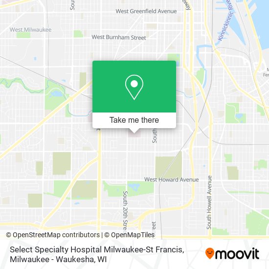 Select Specialty Hospital Milwaukee-St Francis map