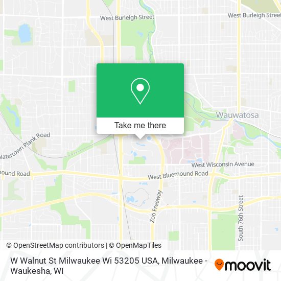 Mapa de W Walnut St Milwaukee Wi 53205 USA