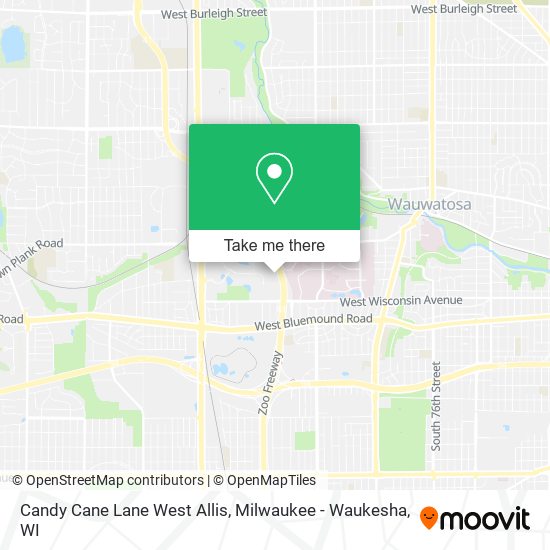 Candy Cane Lane West Allis map