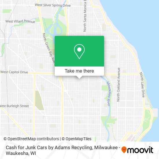 Cash for Junk Cars by Adams Recycling map