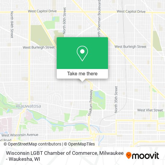 Mapa de Wisconsin LGBT Chamber of Commerce