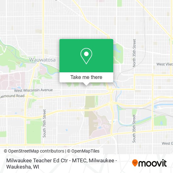 Milwaukee Teacher Ed Ctr - MTEC map