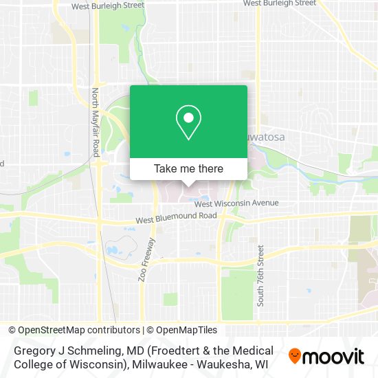 Mapa de Gregory J Schmeling, MD (Froedtert & the Medical College of Wisconsin)