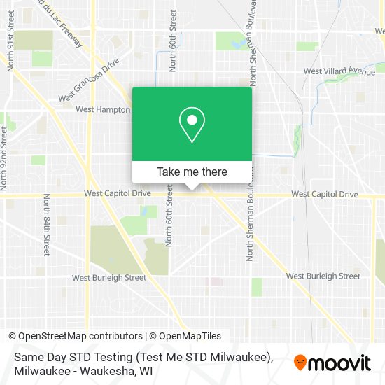Same Day STD Testing (Test Me STD Milwaukee) map