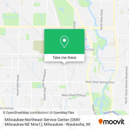 Milwaukee-Northeast Service Center (DMV Milwaukee NE Mne1) map