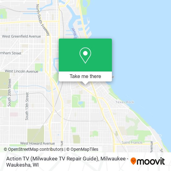 Mapa de Action TV (Milwaukee TV Repair Guide)