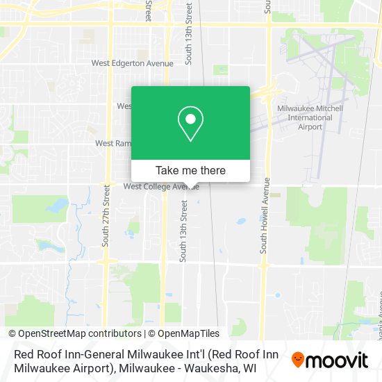 Mapa de Red Roof Inn-General Milwaukee Int'l (Red Roof Inn Milwaukee Airport)