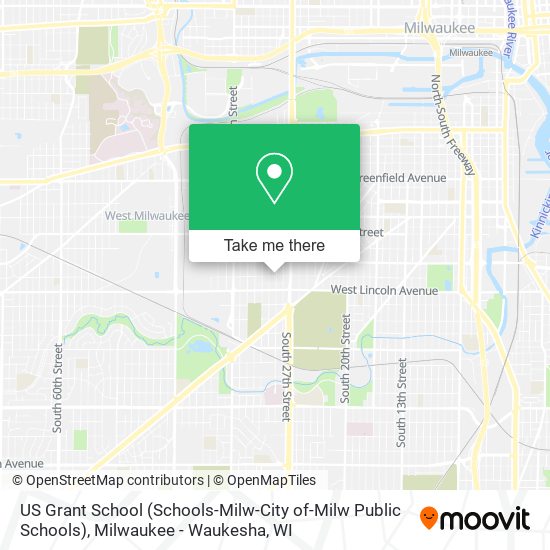 Mapa de US Grant School (Schools-Milw-City of-Milw Public Schools)