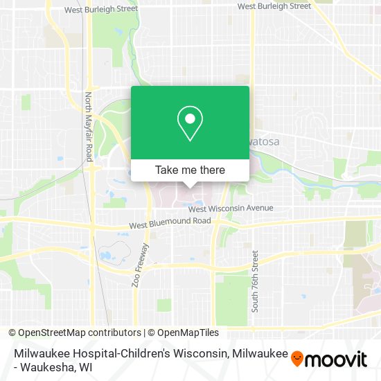 Mapa de Milwaukee Hospital-Children's Wisconsin