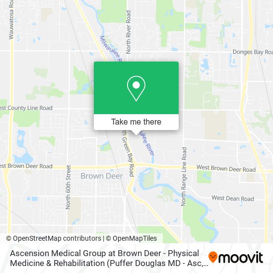 Mapa de Ascension Medical Group at Brown Deer - Physical Medicine & Rehabilitation