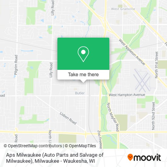 Mapa de Aps Milwaukee (Auto Parts and Salvage of Milwaukee)