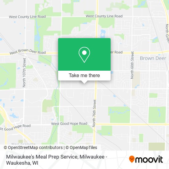 Mapa de Milwaukee's Meal Prep Service