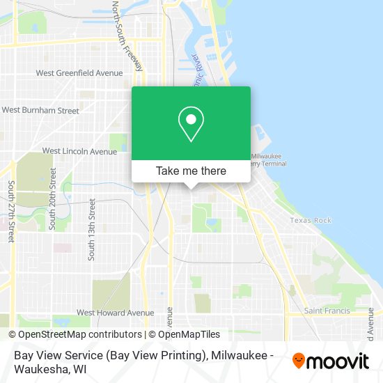 Mapa de Bay View Service (Bay View Printing)