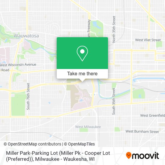 Mapa de Miller Park-Parking Lot (Miller Pk - Cooper Lot (Preferred))