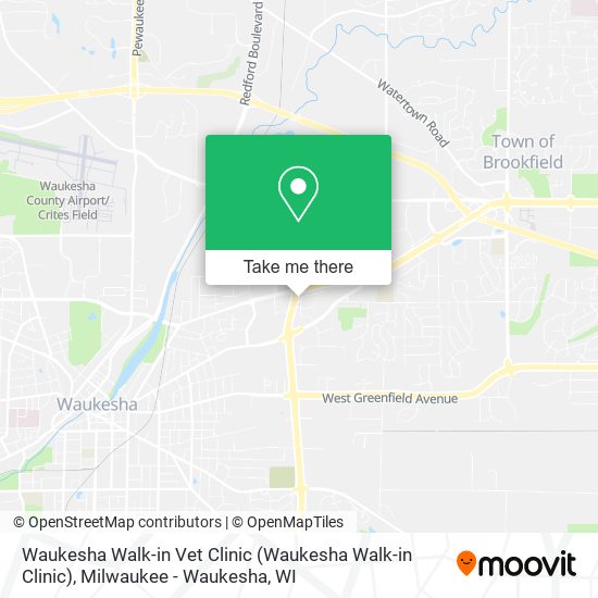 Mapa de Waukesha Walk-in Vet Clinic