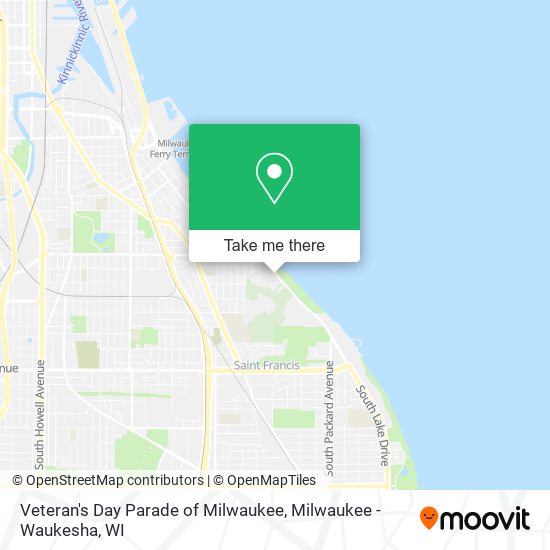 Mapa de Veteran's Day Parade of Milwaukee