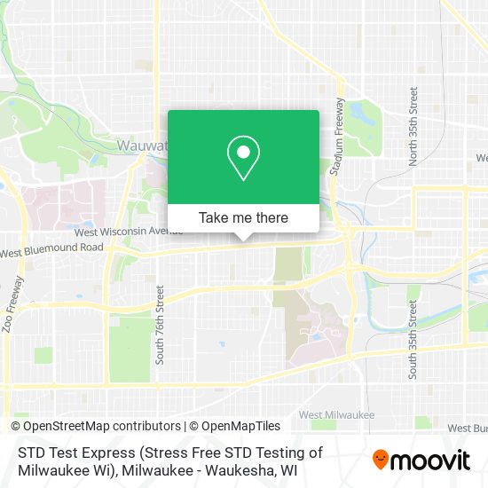 Mapa de STD Test Express (Stress Free STD Testing of Milwaukee Wi)