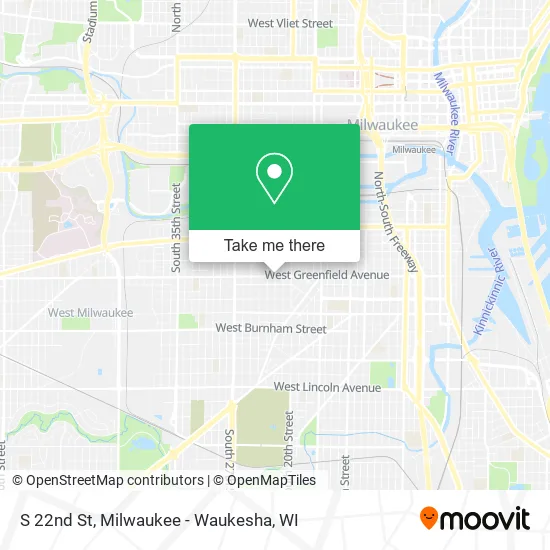 S 22nd St map