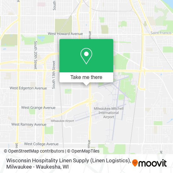Mapa de Wisconsin Hospitality Linen Supply (Linen Logistics)