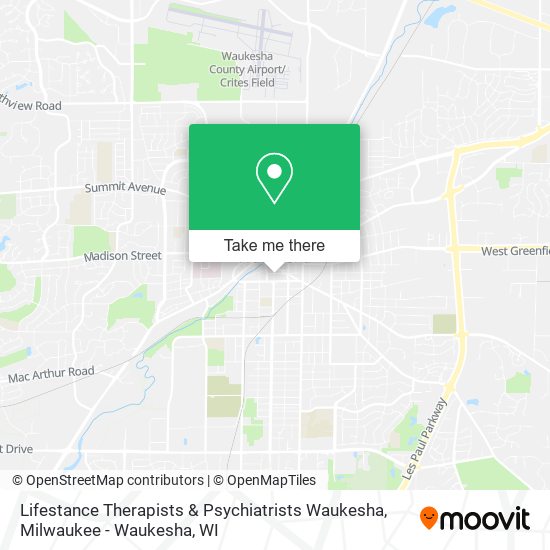 Mapa de Lifestance Therapists & Psychiatrists Waukesha