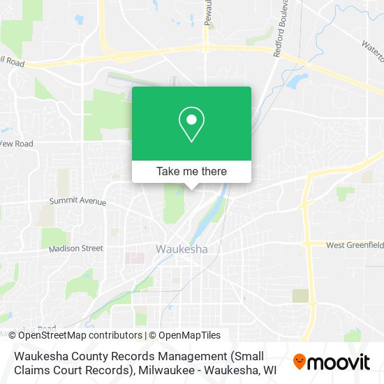 Mapa de Waukesha County Records Management (Small Claims Court Records)