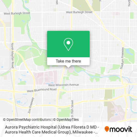 Aurora Psychiatric Hospital (Udrea Filoreta D MD - Aurora Health Care Medical Group) map