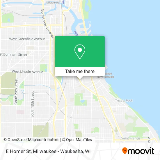 E Homer St map