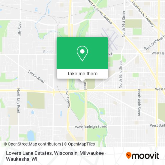 Mapa de Lovers Lane Estates, Wisconsin