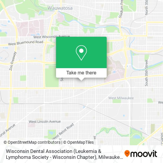 Mapa de Wisconsin Dental Association (Leukemia & Lymphoma Society - Wisconsin Chapter)