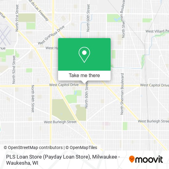 Mapa de PLS Loan Store (Payday Loan Store)