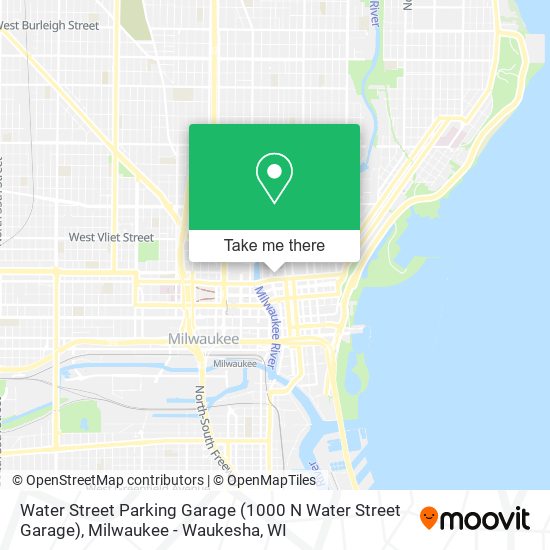 Mapa de Water Street Parking Garage (1000 N Water Street Garage)