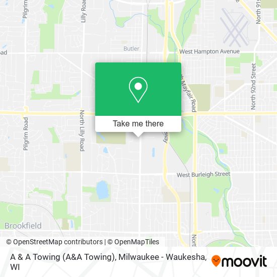 A & A Towing map
