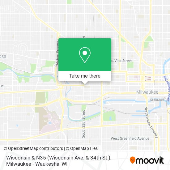 Mapa de Wisconsin & N35 (Wisconsin Ave. & 34th St.)