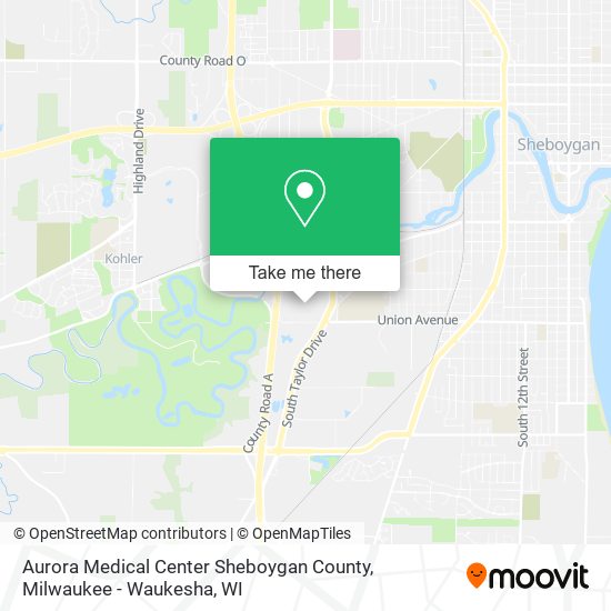 Aurora Medical Center Sheboygan County map