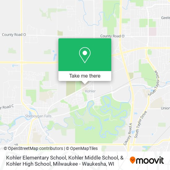 Mapa de Kohler Elementary School, Kohler Middle School, & Kohler High School