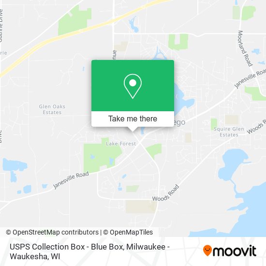 Mapa de USPS Collection Box - Blue Box