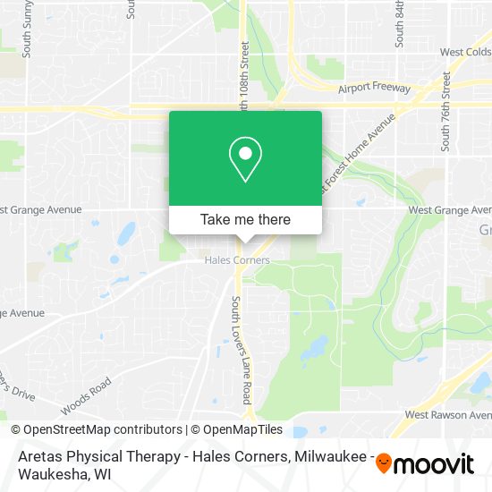 Mapa de Aretas Physical Therapy - Hales Corners