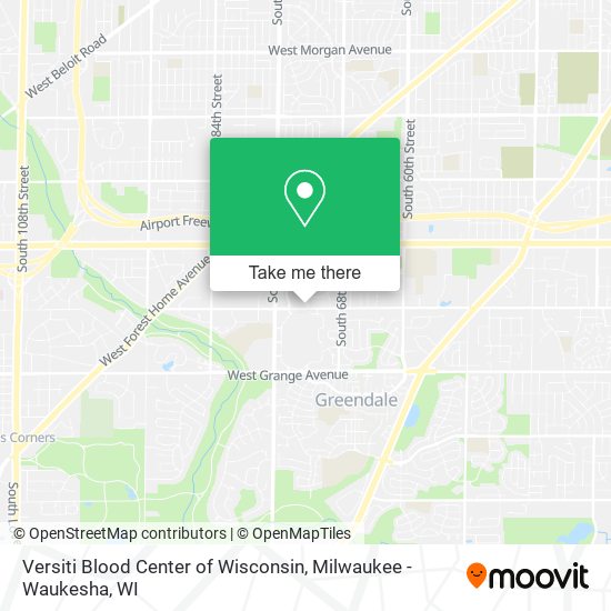 Versiti Blood Center of Wisconsin map
