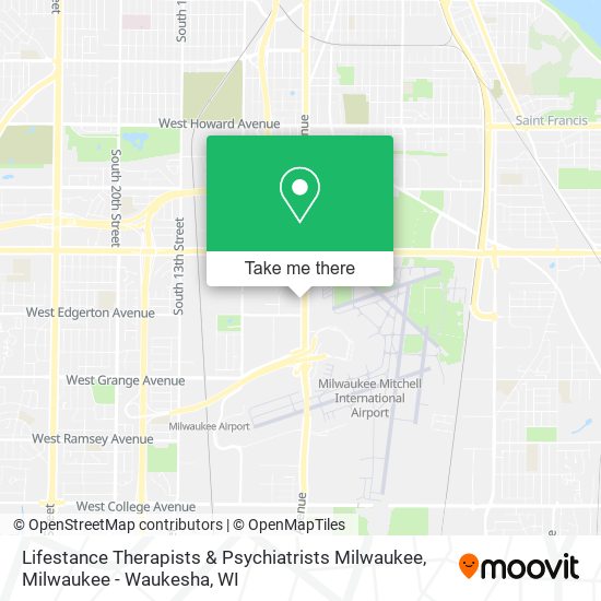 Mapa de Lifestance Therapists & Psychiatrists Milwaukee