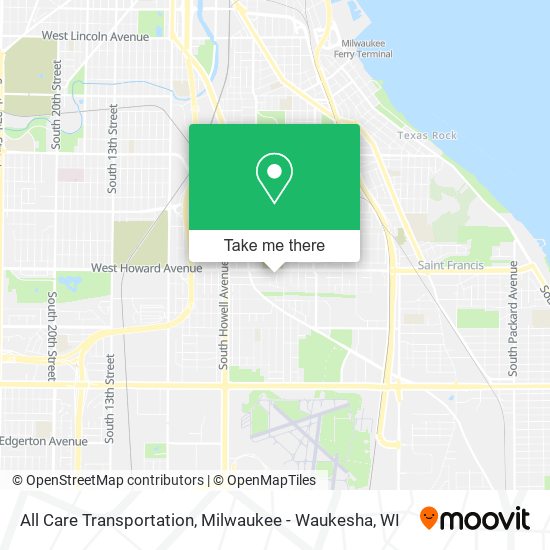 All Care Transportation map