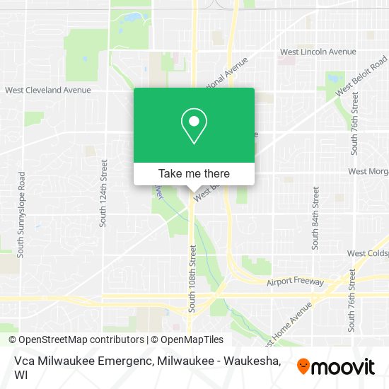 Vca Milwaukee Emergenc map