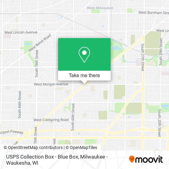 USPS Collection Box - Blue Box map