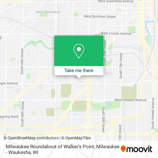 Mapa de Milwaukee Roundabout of Walker's Point