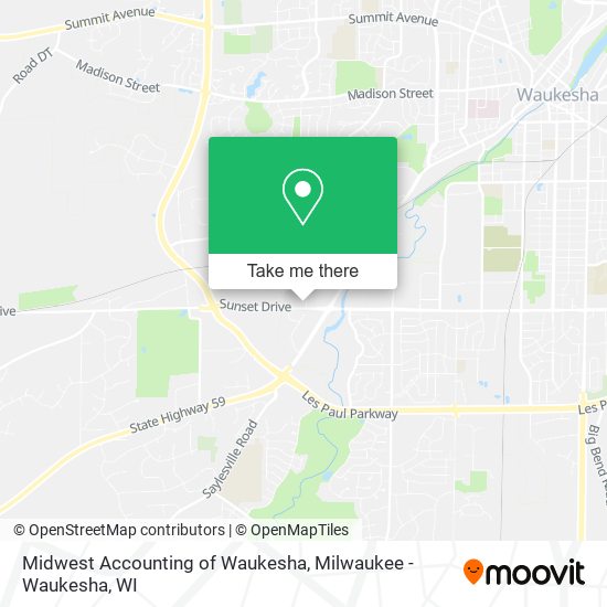 Midwest Accounting of Waukesha map