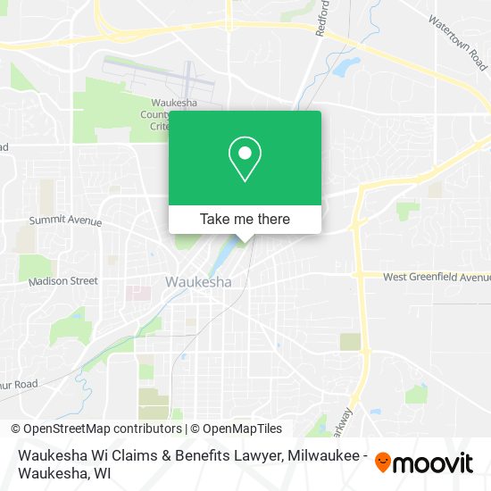 Mapa de Waukesha Wi Claims & Benefits Lawyer