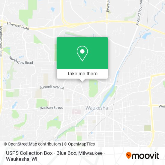 Mapa de USPS Collection Box - Blue Box