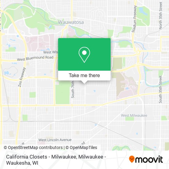Mapa de California Closets - Milwaukee