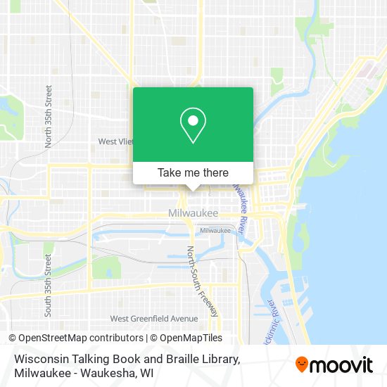 Mapa de Wisconsin Talking Book and Braille Library
